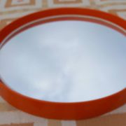 Miroir vintage 1970 plastique orange Salc