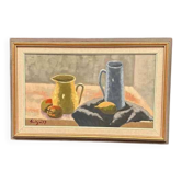 Huile sur toile originale suédoise – « Nature morte » par Lindqvist