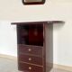 Commode et miroir en laque bordeaux, 1980