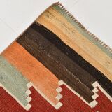 Tribal Pattern Vintage Kilim Runner Rug, 80x347Cm