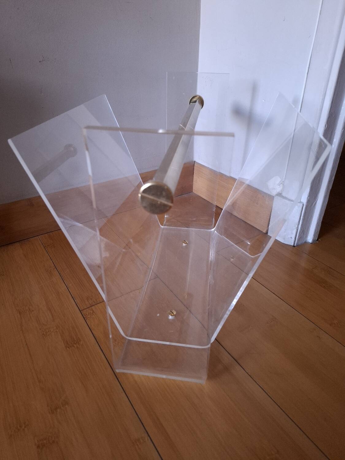 David Lange plexiglass magazine rack for Roche Bobois