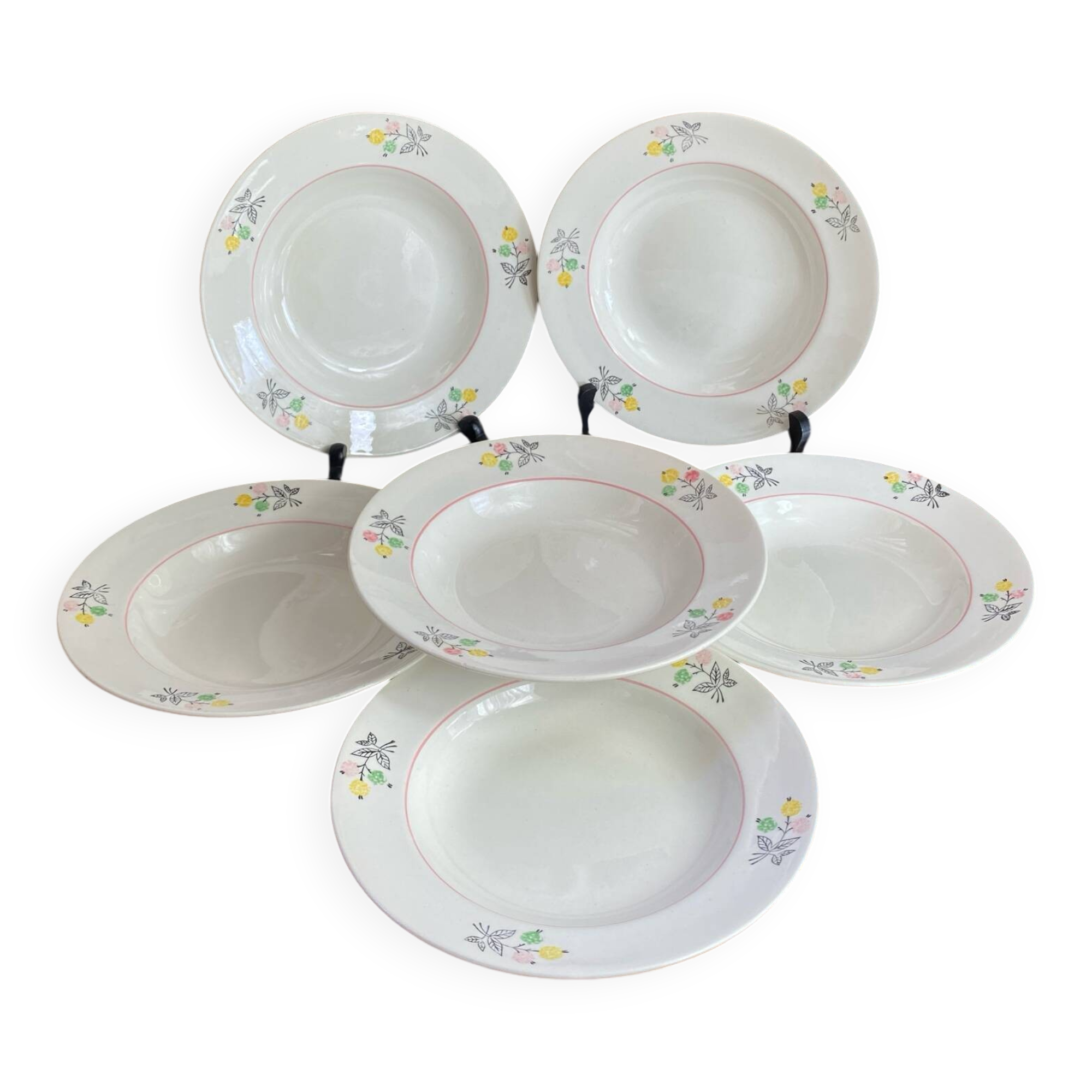 Shallow porcelain plates, Gien