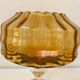 Amber glass dragée dish from Empoli, Italy - 1960s
