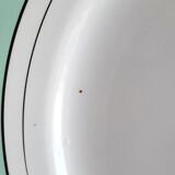 Flat earthenware plates with gilded edges