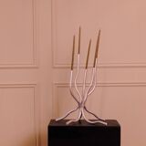 Table d'appoint/chevet totem en chene noir brule
