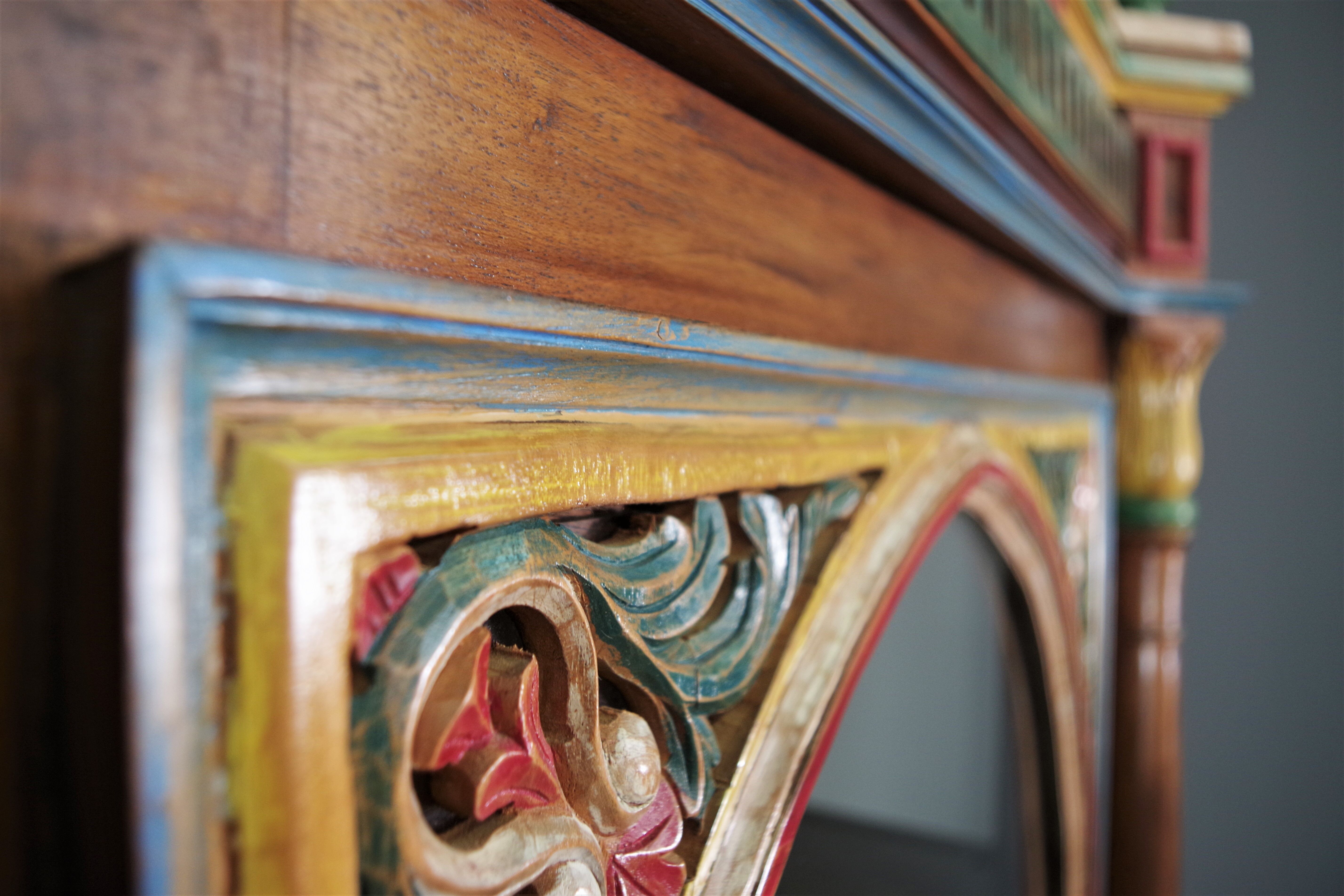 Carved wooden sideboard