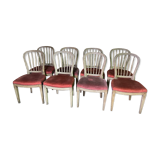 Suite of 8 chairs bars style Louis XVI 1950