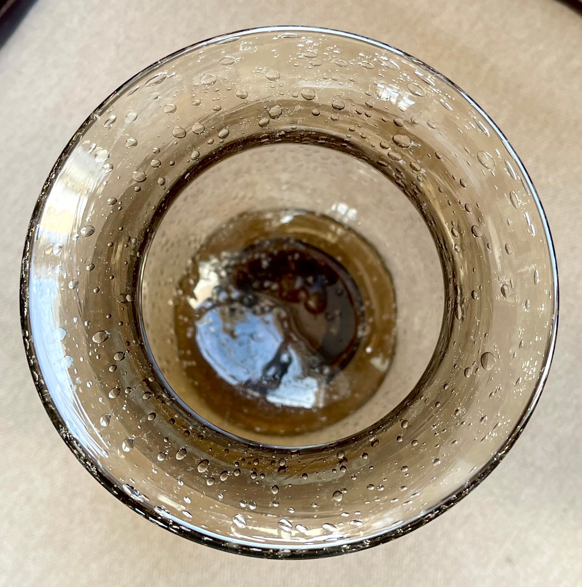 Bubbled glass candle holder 1970