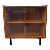 Vintage oak display cabinet from the 1960s.
