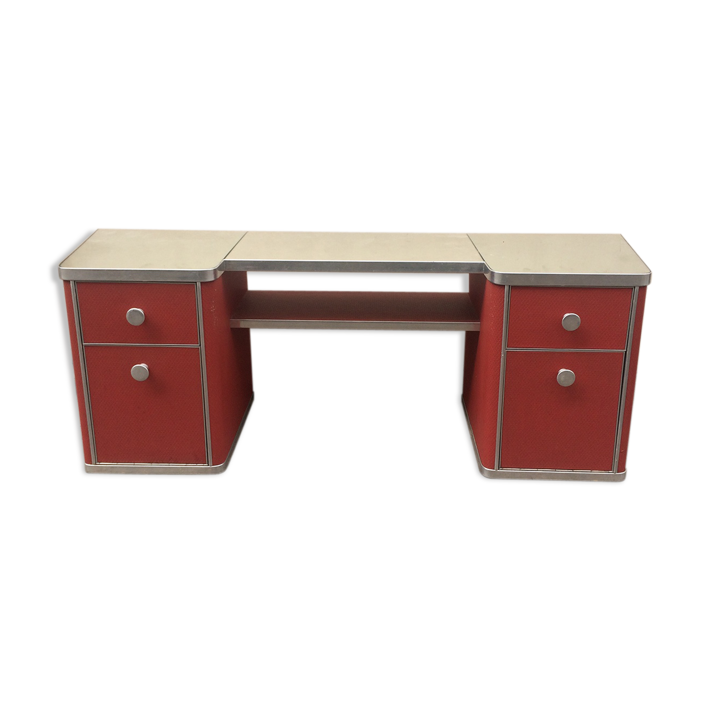 Dressing table  in chrome and vinyl coating, 1960