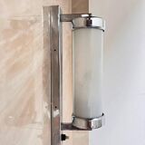 Chrome milk glass Bauhaus / Functionalist wall lamp - 1930s