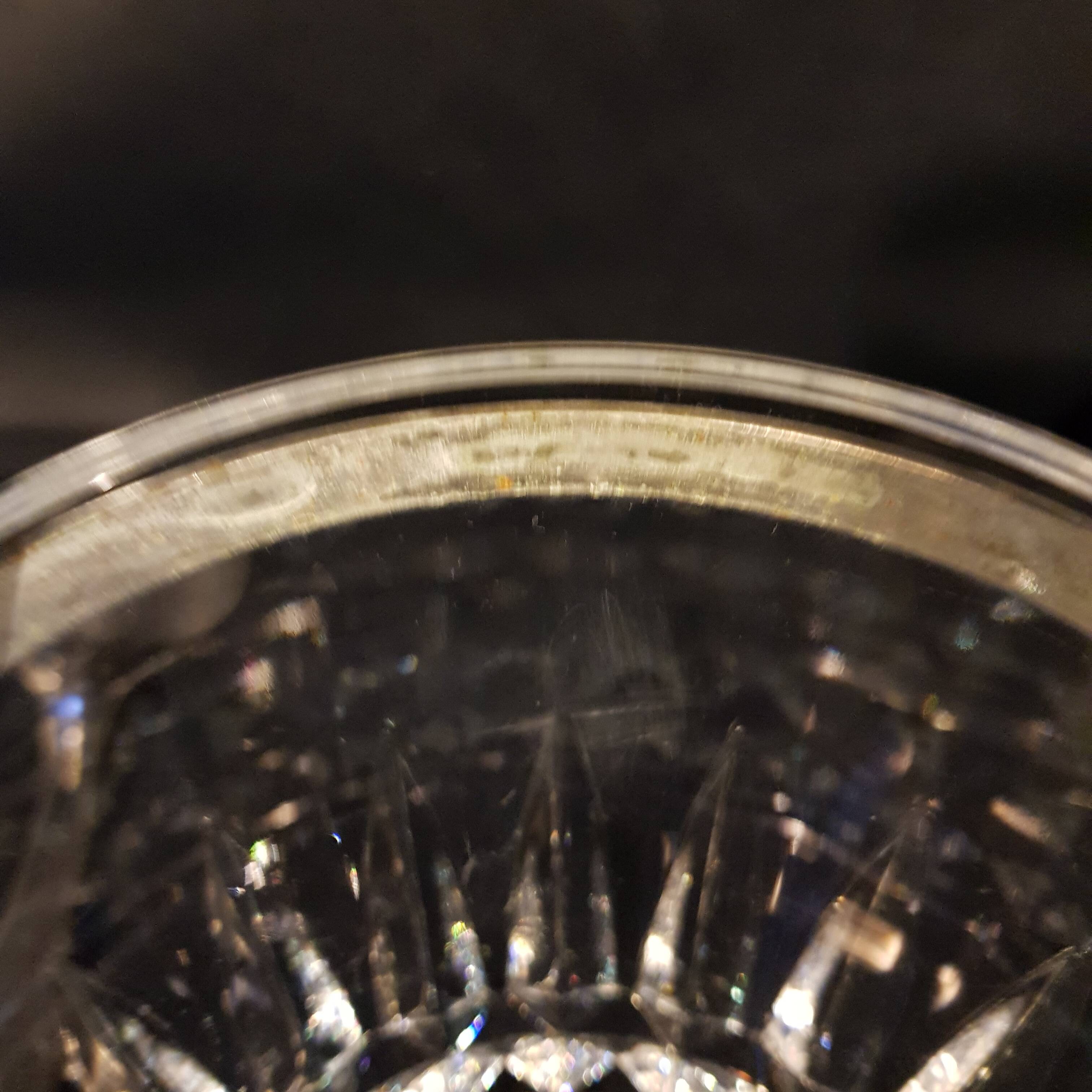 Crystal ice bucket and stainless steel spoon