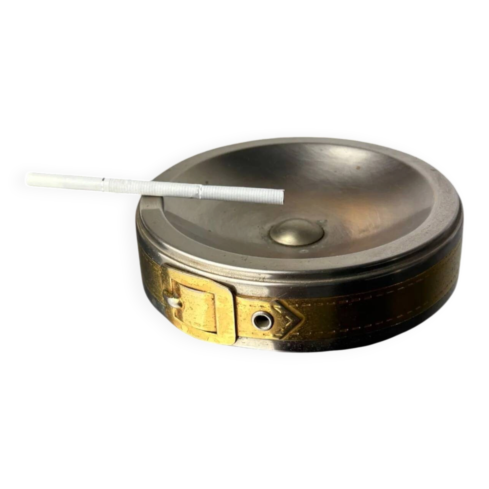 Maria Pergay's style belt buckle ashtray, France, 1970s