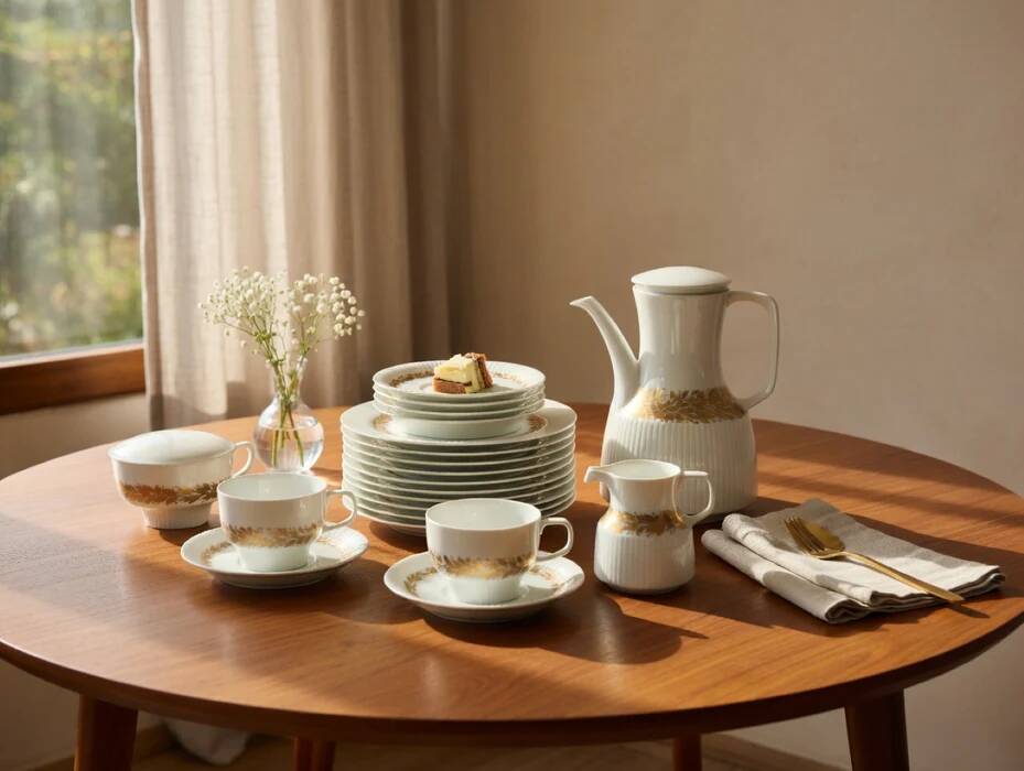 Tapio Wirkkala for Rosenthal Studio-Line “Modulation” porcelain coffee and dessert service, Germany 1970s, 39 pieces