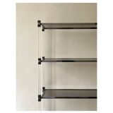 Hollis Jones plexiglass, brass & smoked glass bookcase, 1970 design