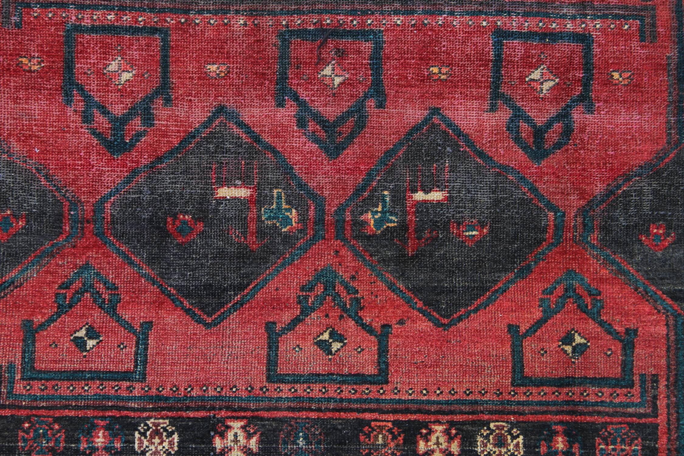 Traditional tribal wool runner rug long handwoven oriental carpet 155x320cm