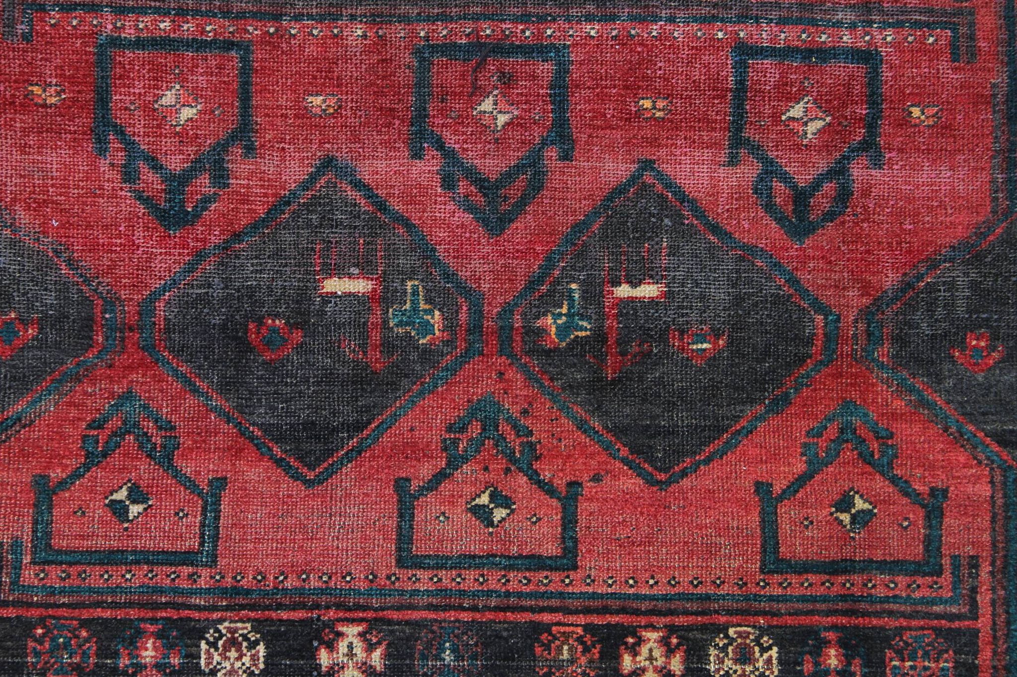 Traditional tribal wool runner rug long handwoven oriental carpet 155x320cm