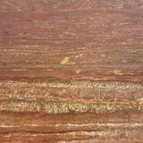 Red travertine coffee table attributed to Angelo Mangiarotti, Italy, 1970s