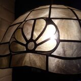 Mother-of-pearl and brass pendant light