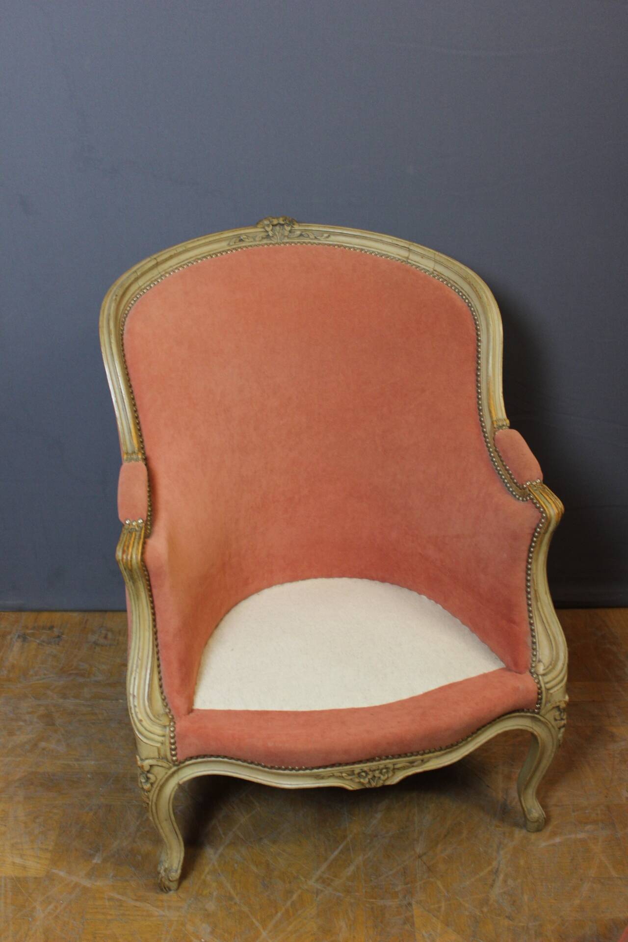 Pair of Louis XV Style Bergeres in Painted Beech Circa 1900
