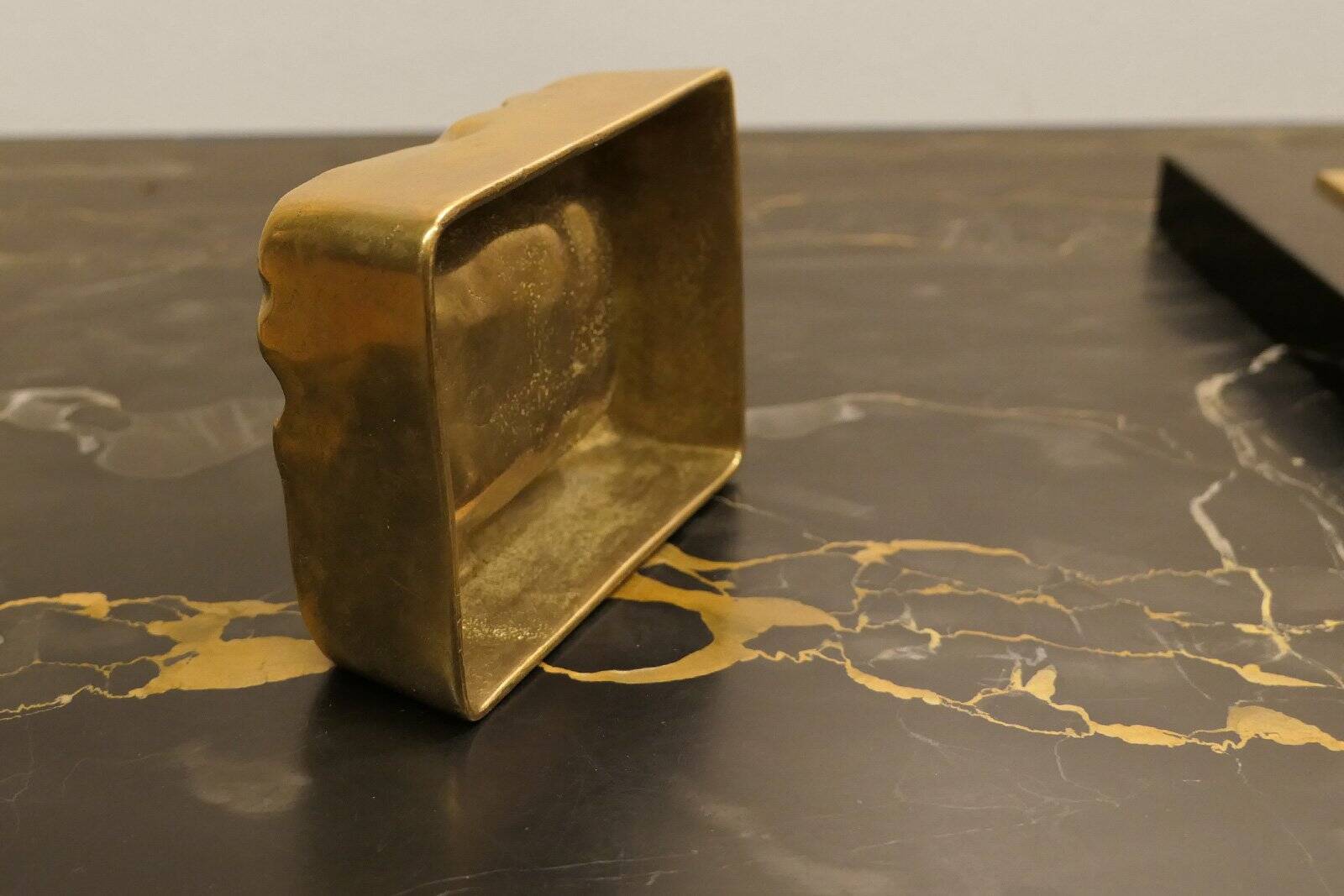 Brutalist bronze ashtray, Lauterbach, France, 1950s