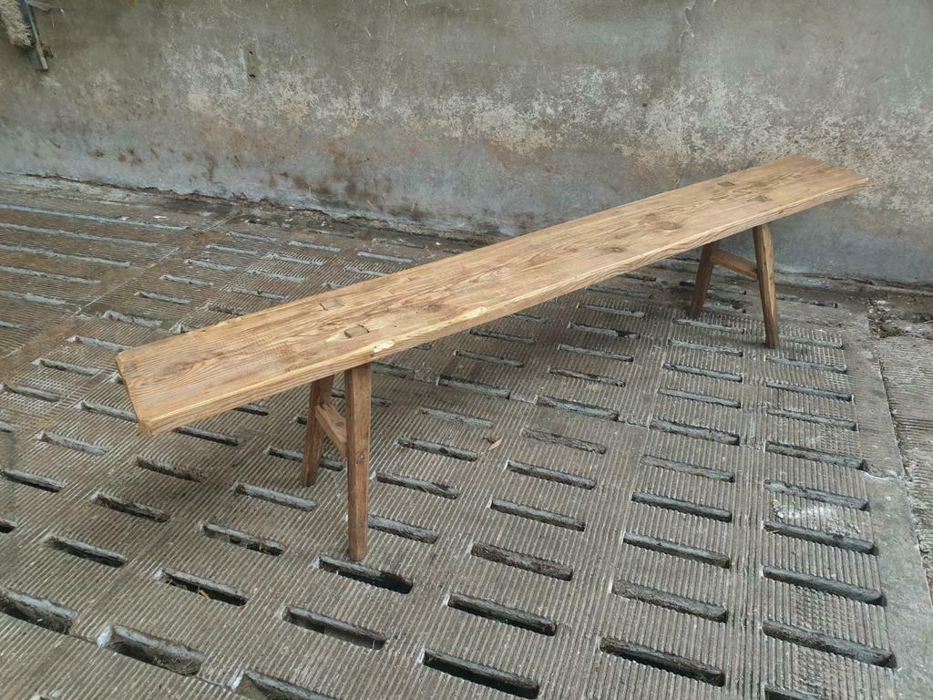 Old bench sidetable pine with oak