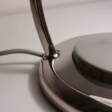 Rare lampe de bureau vintage, lampe de table RDA bleu clair chromé