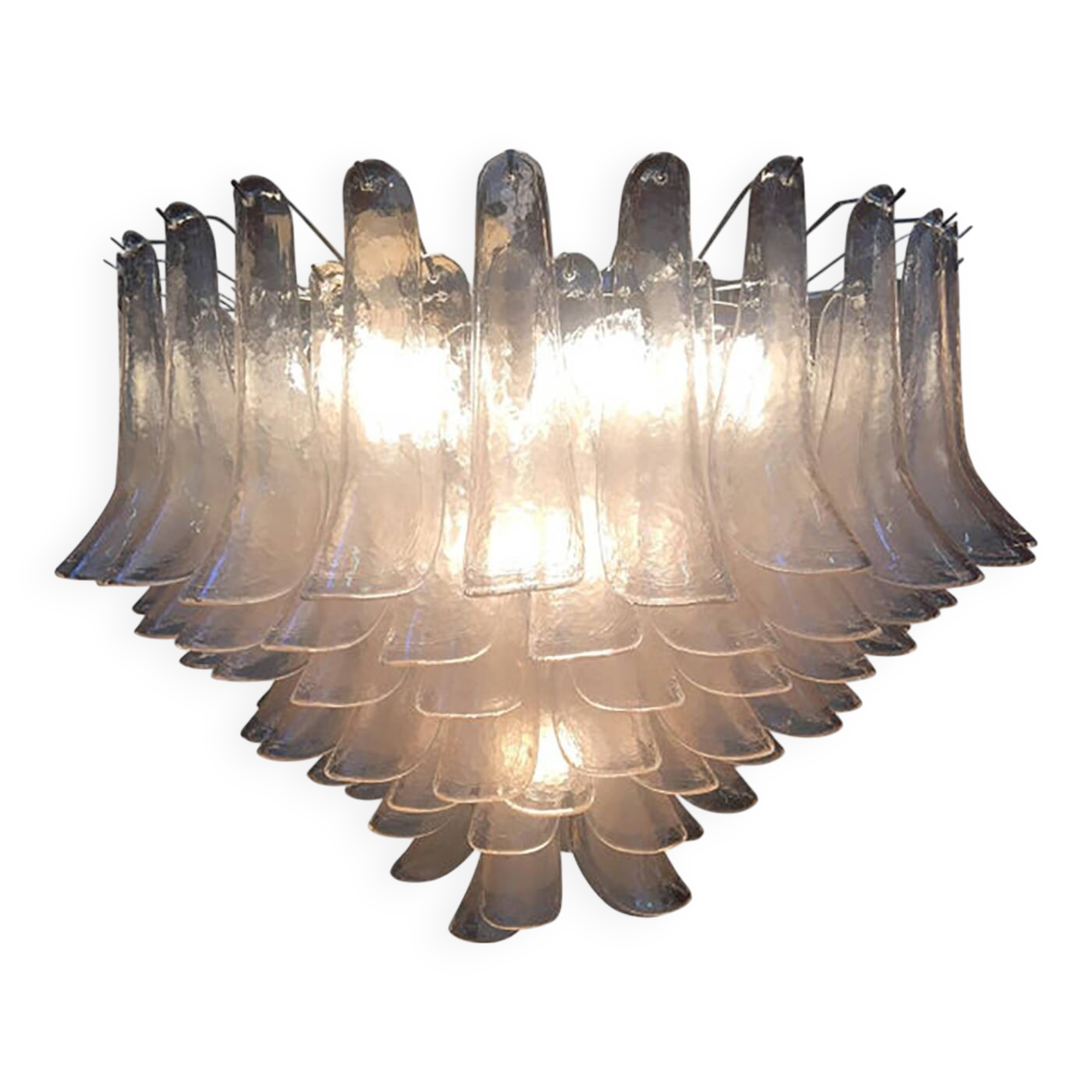 Monumental Murano Glass Selle Light Pink Italian Sputnik Chandelier