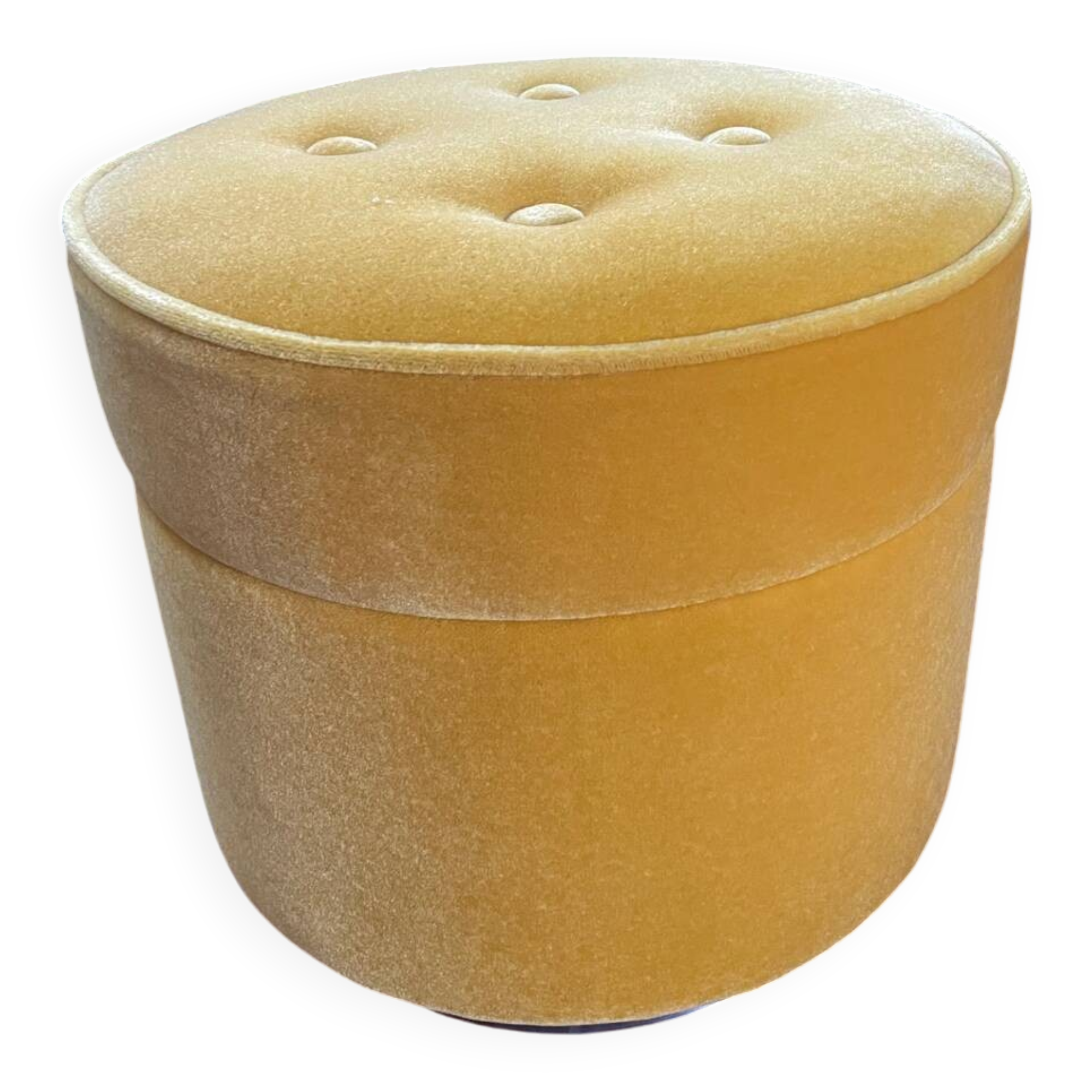 India Mahdavi velvet pouffe stool