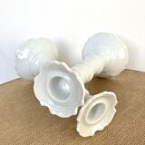 Pair of porcelain candle holders