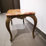 Marble and brass coffee table