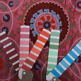 Hand knotted rug, vintage Turkish rug 245x299 cm