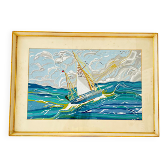 Vintage tapestry frame "Marine" Portsmouth England