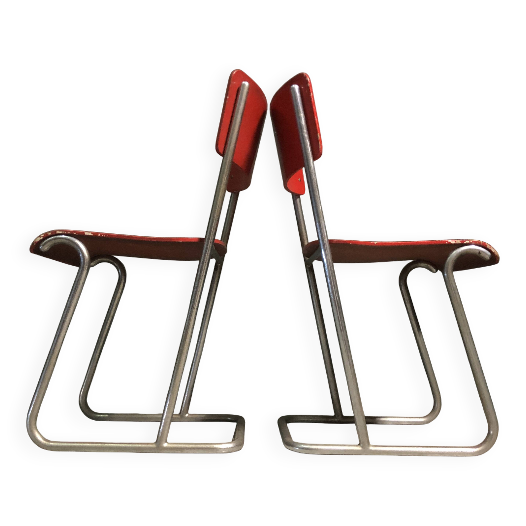 Rare set of dutch tubular side chairs.