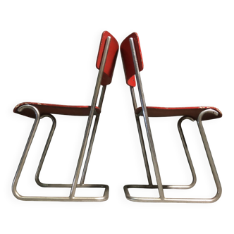 Rare set of dutch tubular side chairs.