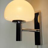 Paire d'appliques chrome et verre années 70