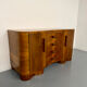 Antique walnut sideboard in Art Deco style from the 1930s.