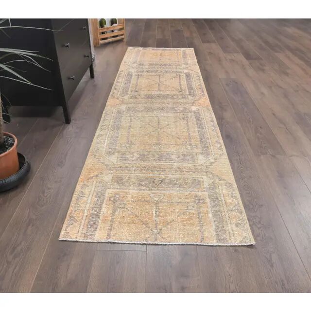1970s Turkish Oushak wool runner rug 76x277