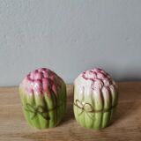 Set of 2 vintage salt and pepper shakers asparagus shape