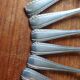 set of 6 small art deco spoons in silver metal