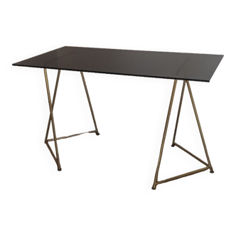 Patrizia desk in tempered glass and metal by Made