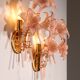 Pink lily spectacular Murano wall lamps by Franco Luce 1970