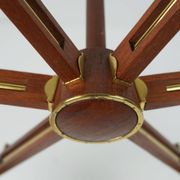 1960s mid century sputnik 8-light CHANDELIER teak brass glass ceiling light