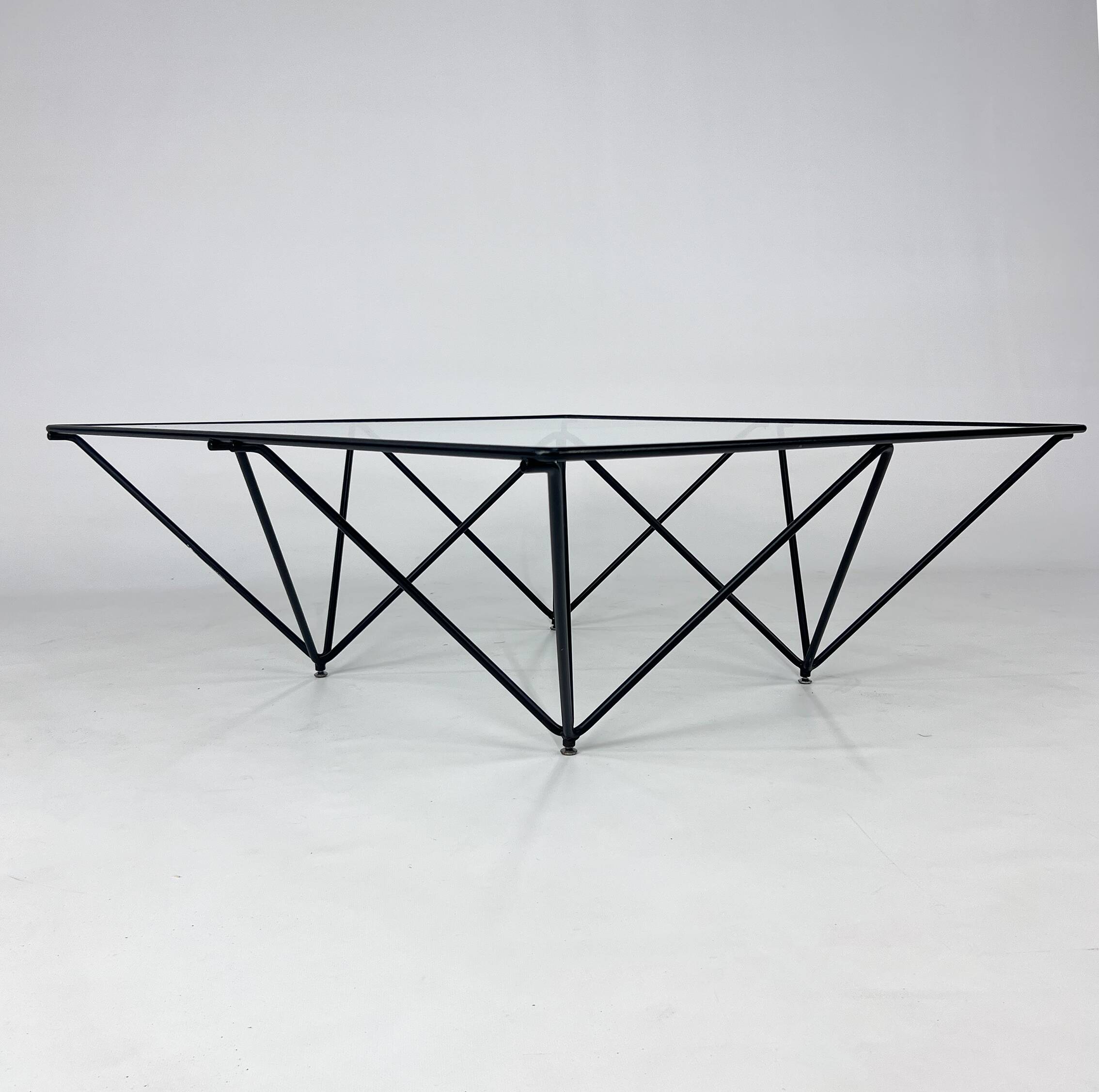 Postmodern Italian Steel and Glass Coffee Table, 1980s