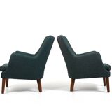 Rare Pair of AV-53 Easychairs by Arne Vodder 1953