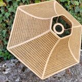 Large Hexagonal Boho Chic Faux Cane Lampshade 1970
