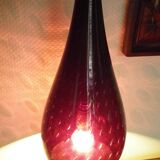 Suspension signed Vianne, inverted drop in glass lined black nuanced and purple interior