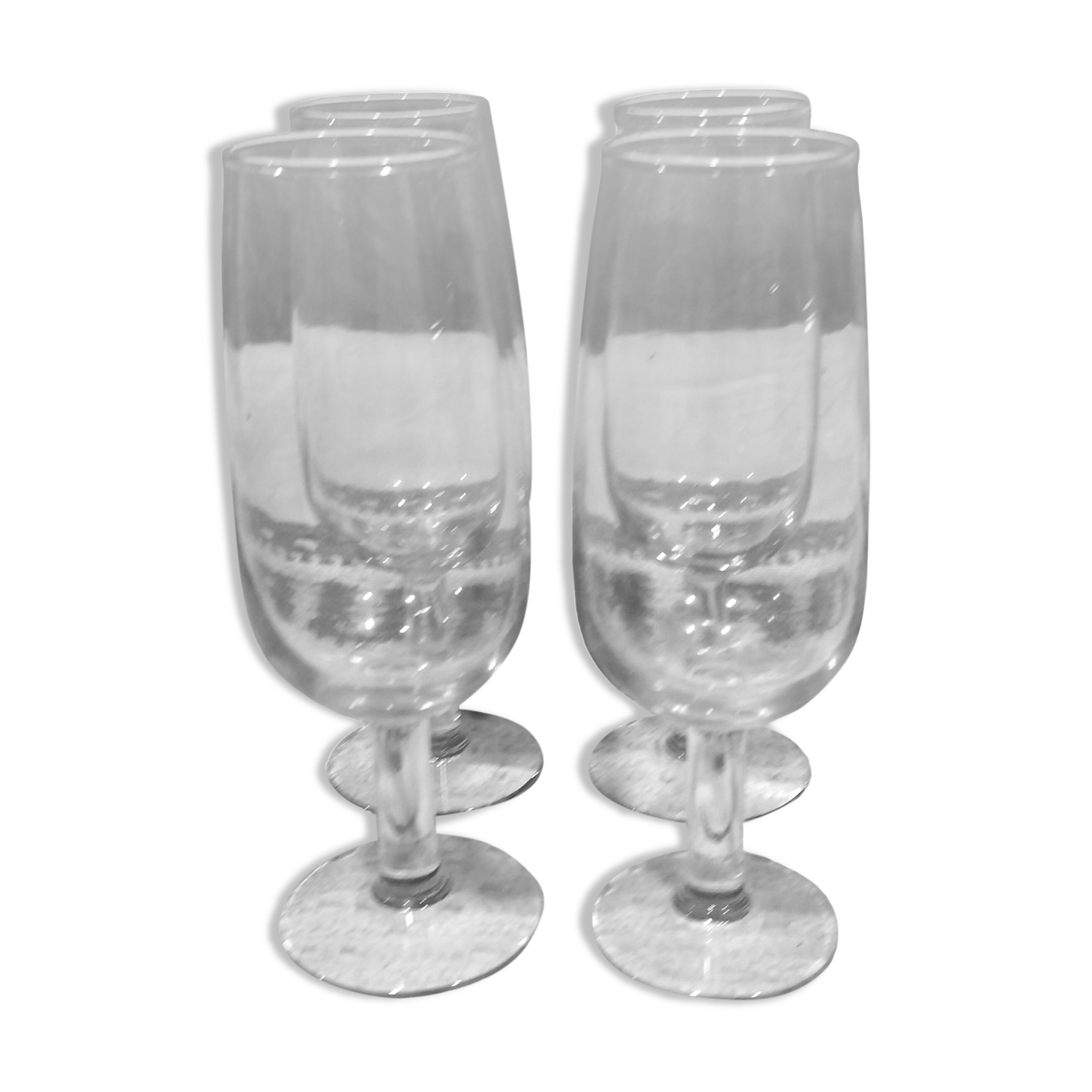 4 old white wine tasting glasses