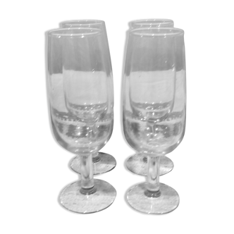 4 old white wine tasting glasses