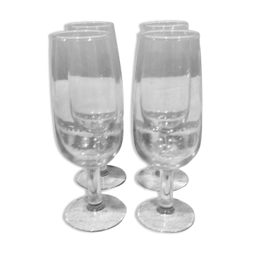 4 old white wine tasting glasses